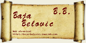 Baja Belović vizit kartica